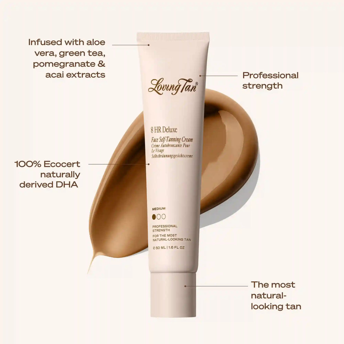 8 HR Deluxe Face Self-Tanning Cream Medium
